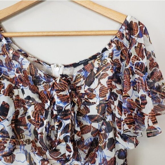 Derek Lam | Abstract Floral Print Silk Blouse - Picture 3 of 9